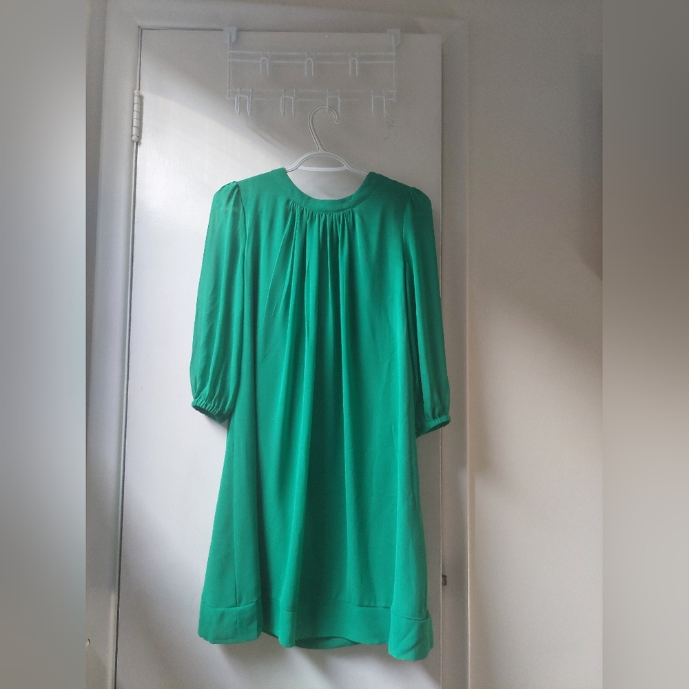 Eva Mendes for New York & Company Vibrant Green Three-quater Sleeves Dress